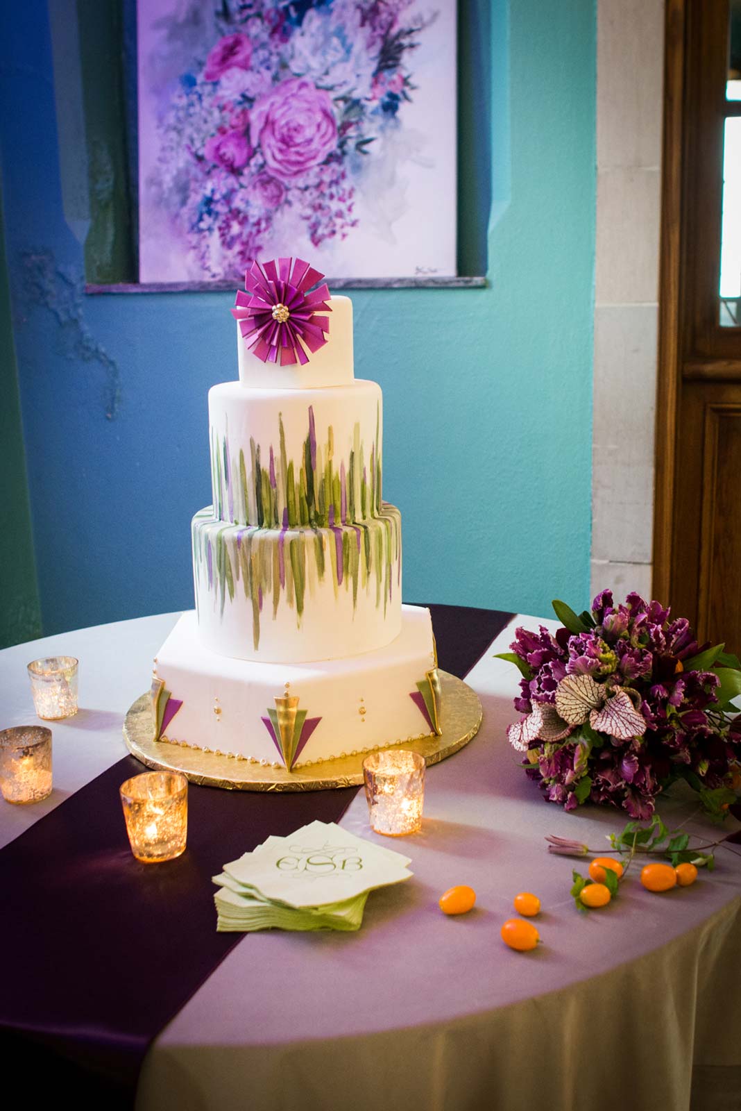 Floral Themed Wedding Cake