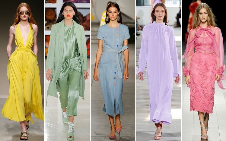 Spring fashions trends for 2018: models in pastel color palettes